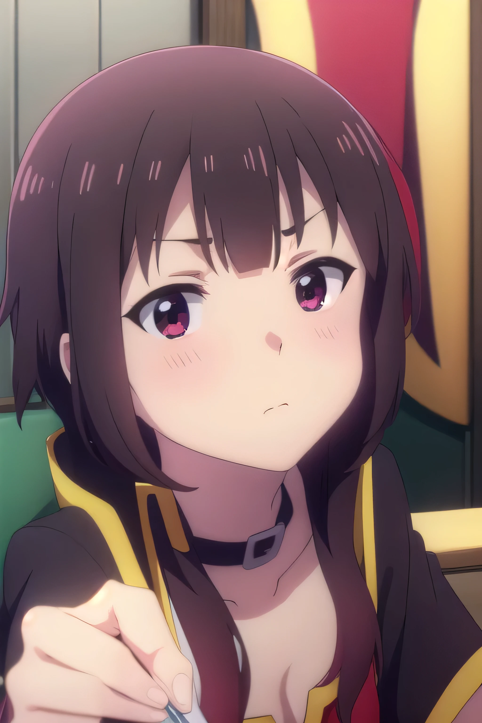 Megumin, holding the camera, wants to kiss