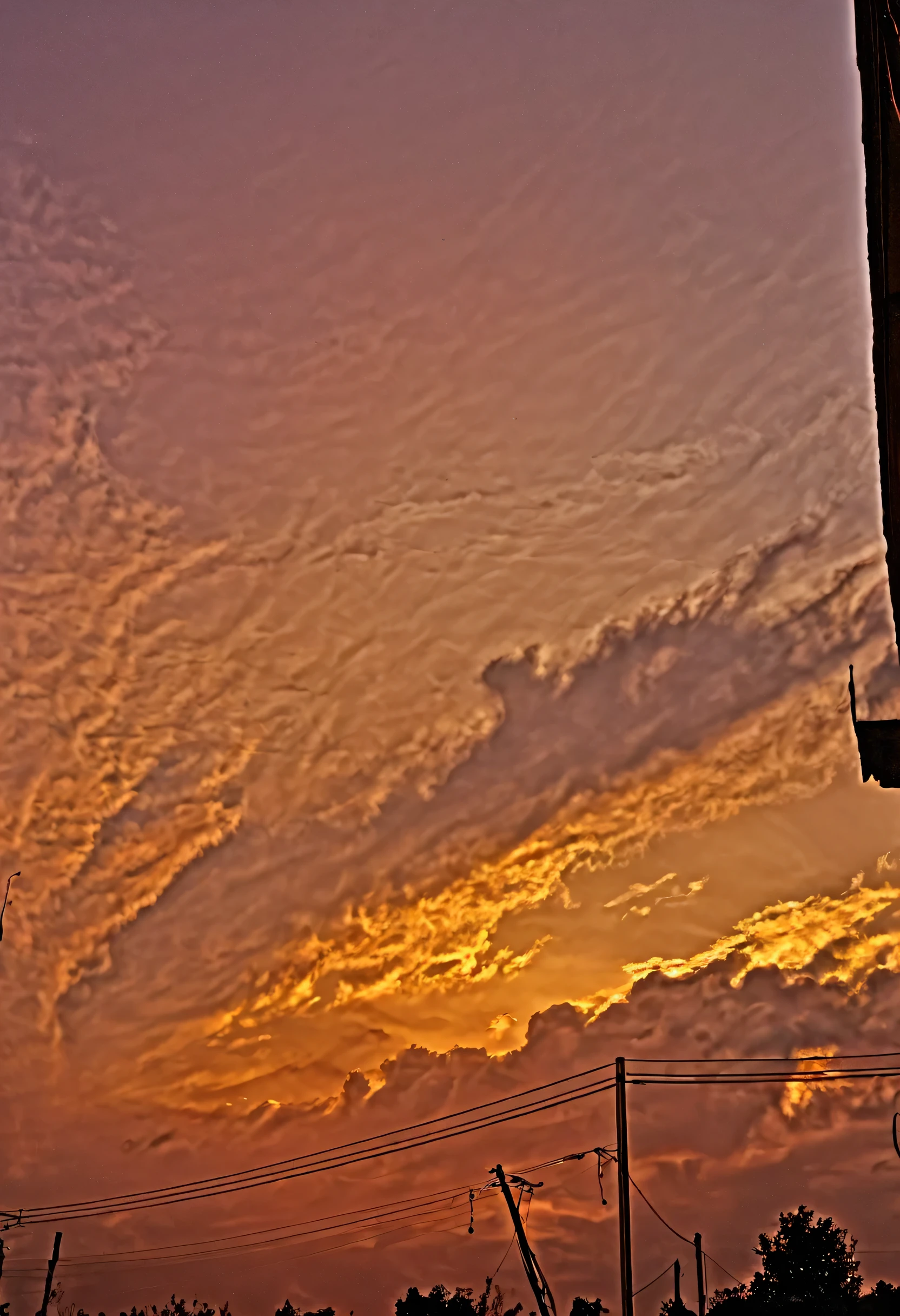 dusk sky,Torn clouds