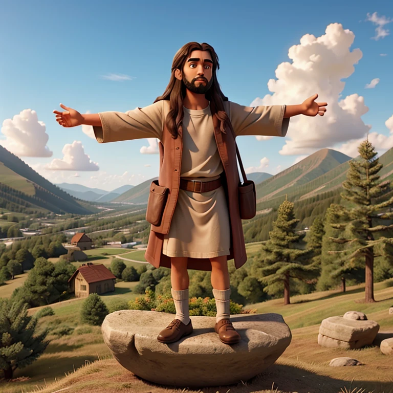 Jesus Christ schooling his disciples in a hill