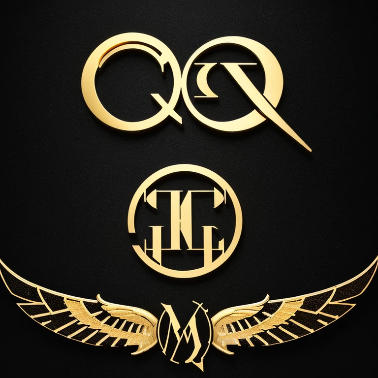 ((High-quality logo, "QM" monogram with gold and black wings :1.3)), Two primary colors, gold and black: 1.2, Sleek and elegant black background: 1.1.

The "QM" monogram logotype boasts gold wings that radiate a sense of sophistication and excellence. The gold color gleams brightly against the sleek, elegant black background. The black background adds a touch of class and sophistication, making the gold wings and initials pop out vividly. The design exudes luxury and high-end appeal with its stunning color combination and intricate detail.