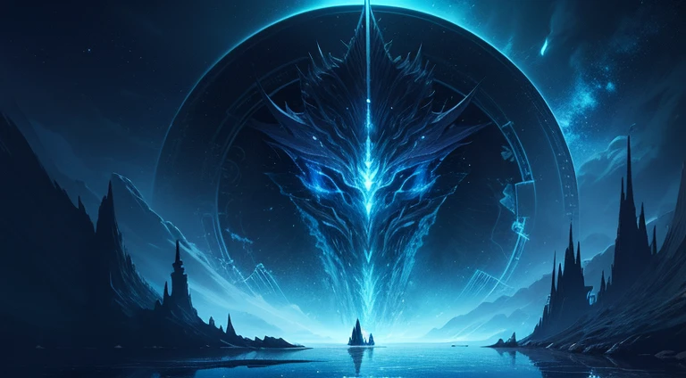 2.5d anime illustration, dark fantasy concept art, goddes, under moonlight, nocturne, midynight, emptiness, trident, Reflectors, bright coloring, level, Bio-luminescence, An intricate underwater world, dreamlike realism, AP Photo Architecture and Landscape, Complex surface details, textures and skin,