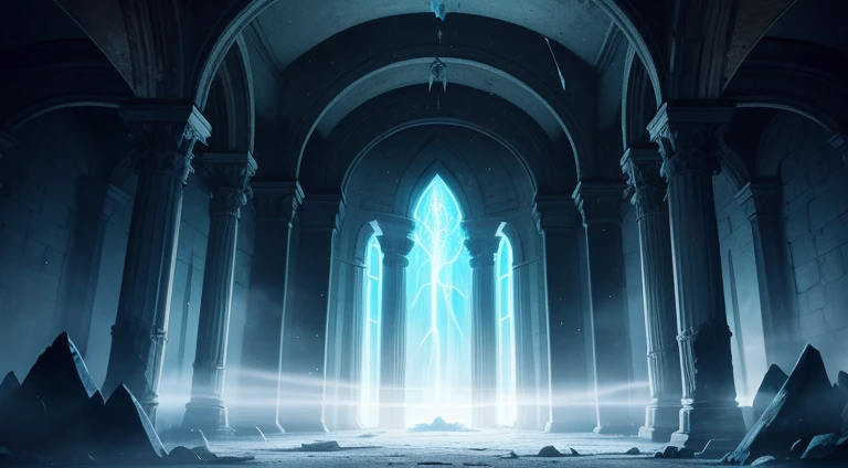 Delicate crystal skull，Glowing ethereal aura，Hidden Relics，Light spotlights，Mysterious atmosphere，Jagged edges，Translucent details，Refracted Light，Ancient carving，Dark and weird，magical artifacts，Flickering Light，Mysterious atmosphere，Thick fog，Swirling fog，Holographic projection，Secret Passage，Mysterious symbols，Crumbling building，dilapidated pillars，flash，Ominous shadow，Ancient legend，Secrets of the past，Dark Secrets Revealed，Curiosity and intrigue，myth energy，Ancient mystery，Extraordinary beauty，Echoes of Whispers，Adventure exploration，archaeological find，sacred treasure，Hidden rooms，Anc