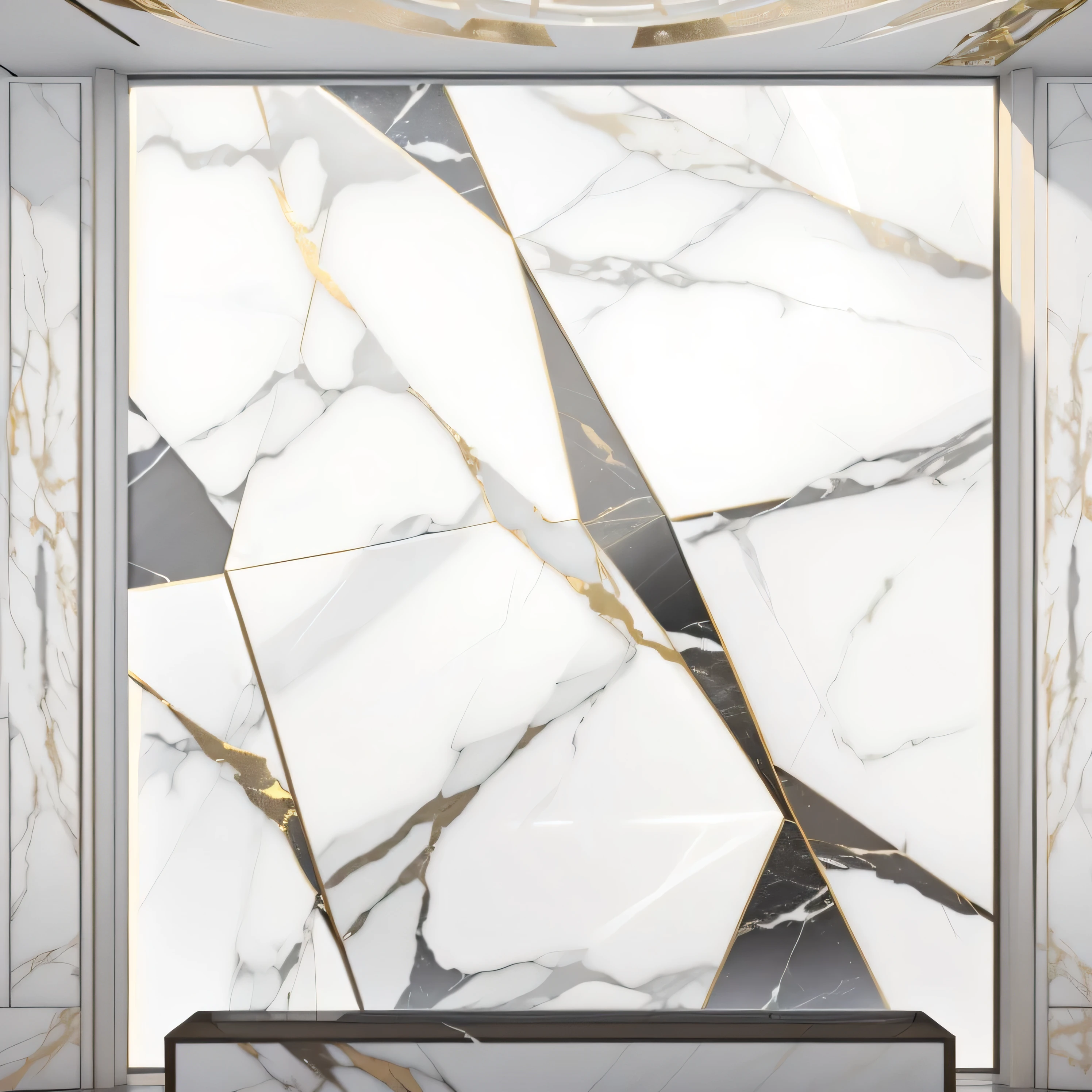 There is a big window，There is a marble pattern on it, All Marble, Marble Wall, Marble and light gold, polished White marble, White marble with gold accents, Marble skin, Translucent stone white skin, heavenly marble, White marble and gold, white Marble Wall, marble and gold, Marble reflection, White marble, Marble room, White Calacatta Gold marble