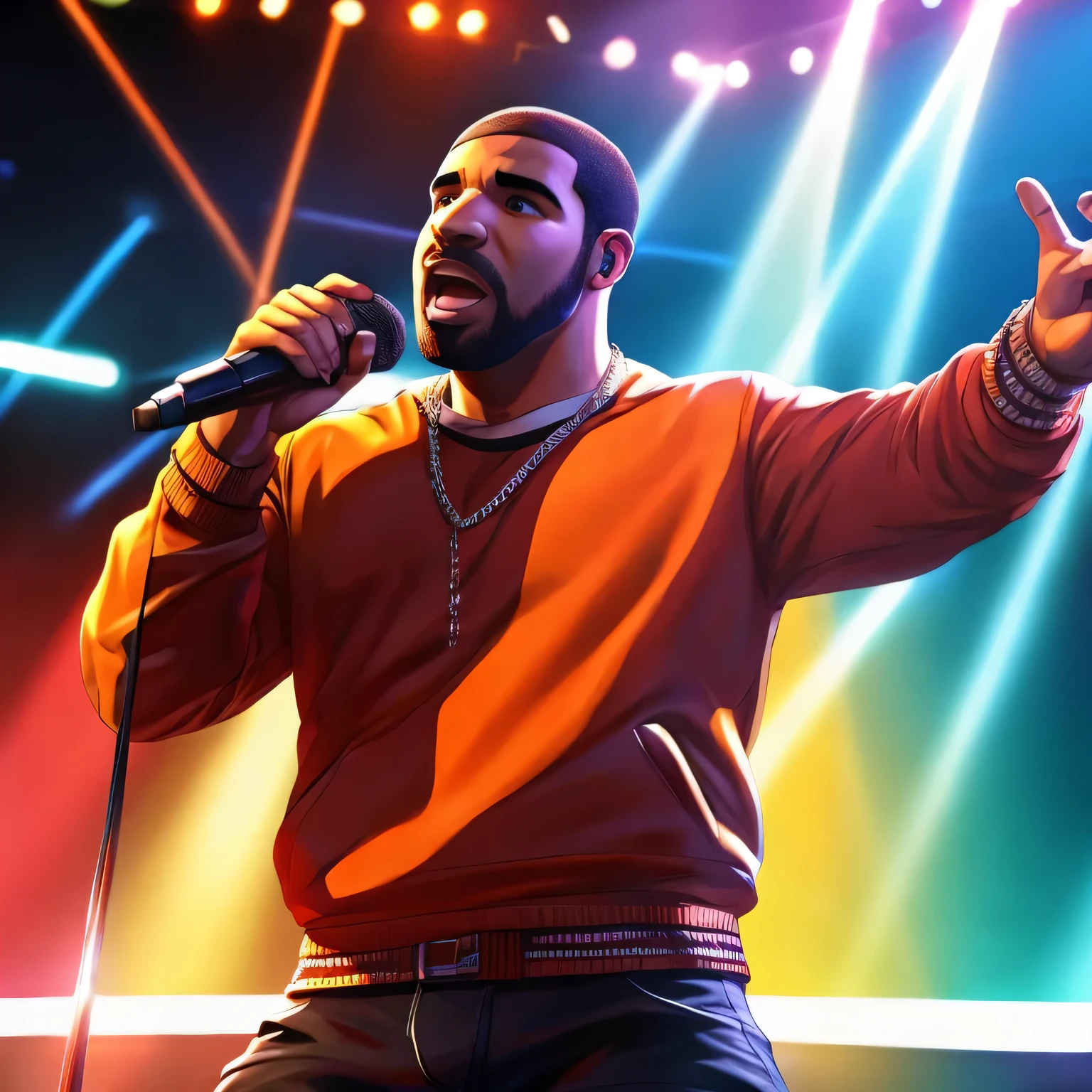 Drake rapping on stage