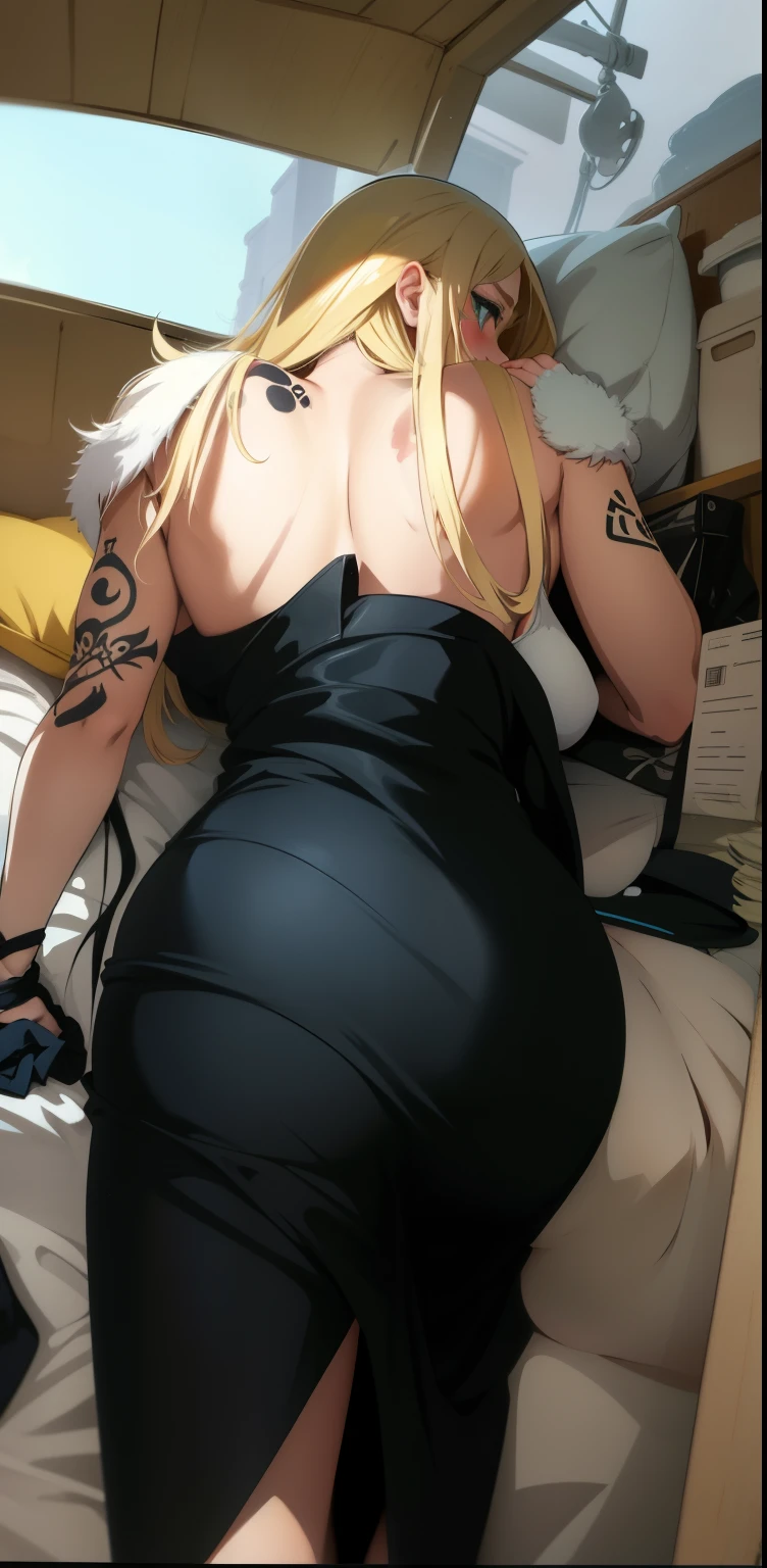tatouage de salope sur le bras gauche, cheveux long blond, robe noir moulante, gros cul, string visible, poste de missionnaire, Breasts spread apart, position cowgirl, lying on a bed, position TWERK, aux seins nus, trentenaire, vraiment gros boobasterpiece), anime girl avec de gros seins, jolie fille anime, Ilya Kuvshinov. 4km, [ Digital art 4km ]!!, Style Anime 3D réaliste, Jolie fille d’anime, germe d&#39;extremely detailed art, oppaï, Style animé 4K, Rendu photo réaliste Anime girl, Anime hyper réaliste, animated style. 8
