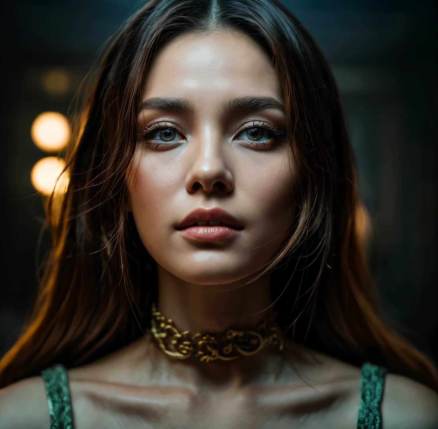(highres,masterpiece:1.2),(realistic:1.37),(best quality, highres, ultra-detailed, realistic), mesmerizing cyberpunk dark fantasy, Medusa in all her sinister beauty, with six serpent arms gracefully intertwined. (Her radiant eyes:1.6), hypnotic and piercing, capture the essence of a demonic queen. The details of her face, meticulously crafted, reveal every delicate scale and unique pattern. The atmosphere surrounding her is filled with an otherworldly aura, bathed in a mix of neon lights and shadows. The backdrop resembles a movie scene, with hints of an ominous underworld. This portrait presents a close-up shot, focusing on the captivating visage of the goddess, portraying her as a captivating and formidable presence in the realms of darkness, the most beautiful face in the universe, erotic face, sensual face,（NSFW:1.3）