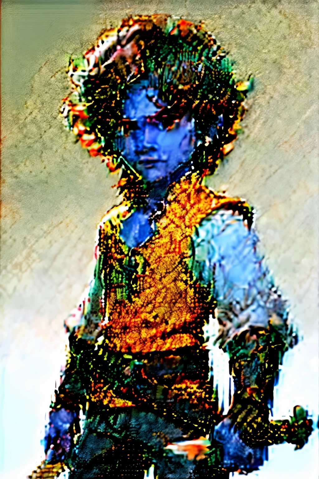 eu quero um personagem cartton com uma espada e roupas mediavais e cabelo curto um MENINOO