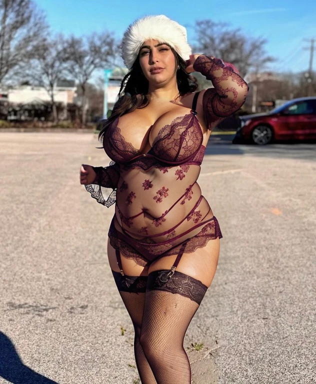 Green Lace babydoll , curvy, wide hip, curvy thighs, skin color match, large breasts, full cleavage, flat stomach