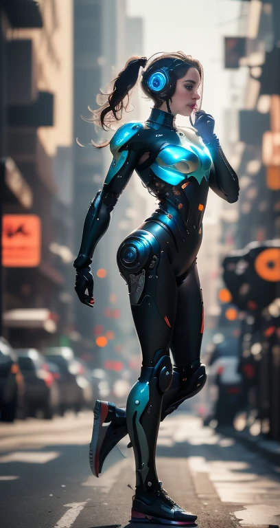 A female cyborg riding a high-tech motorcycle on the street, lying down, dancing, jumping, shooting, crying, masturbating, (side view, Half-turn:1.2), high quality, Absurd, Masterpiece, Beautiful, complex parts, slender body, Beautiful figure, Magnificent Anatomy, (complex parts:1.12), HDR, (complex parts, hyper detail:1.15), (natural skin textures, Hyperrealistic, soft light, Spicy:1.2)