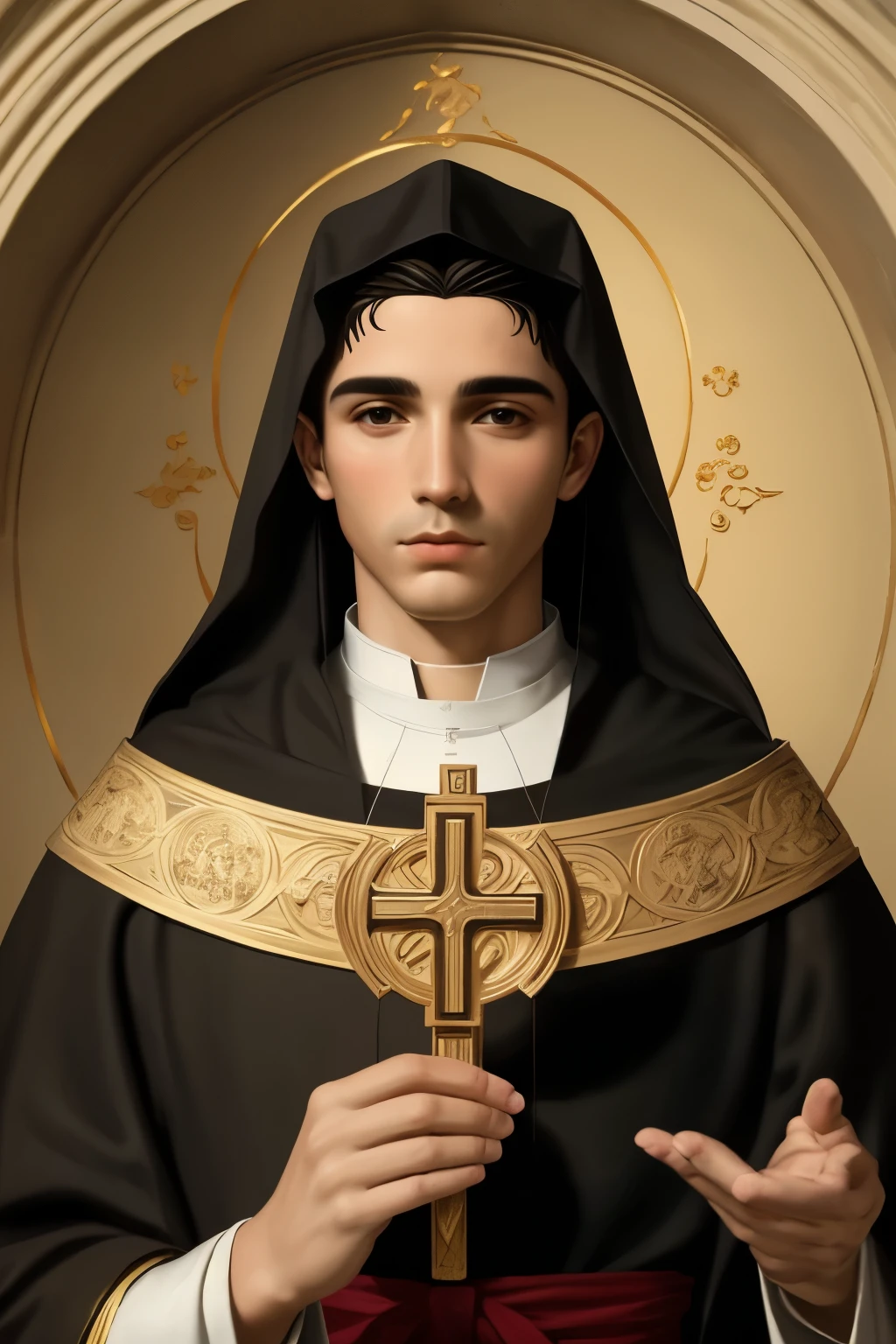 ((qualidade)), ((obra de arte)), (detalhado), rosto perfeito, Saint Anthony of Padua, realista, 8D,