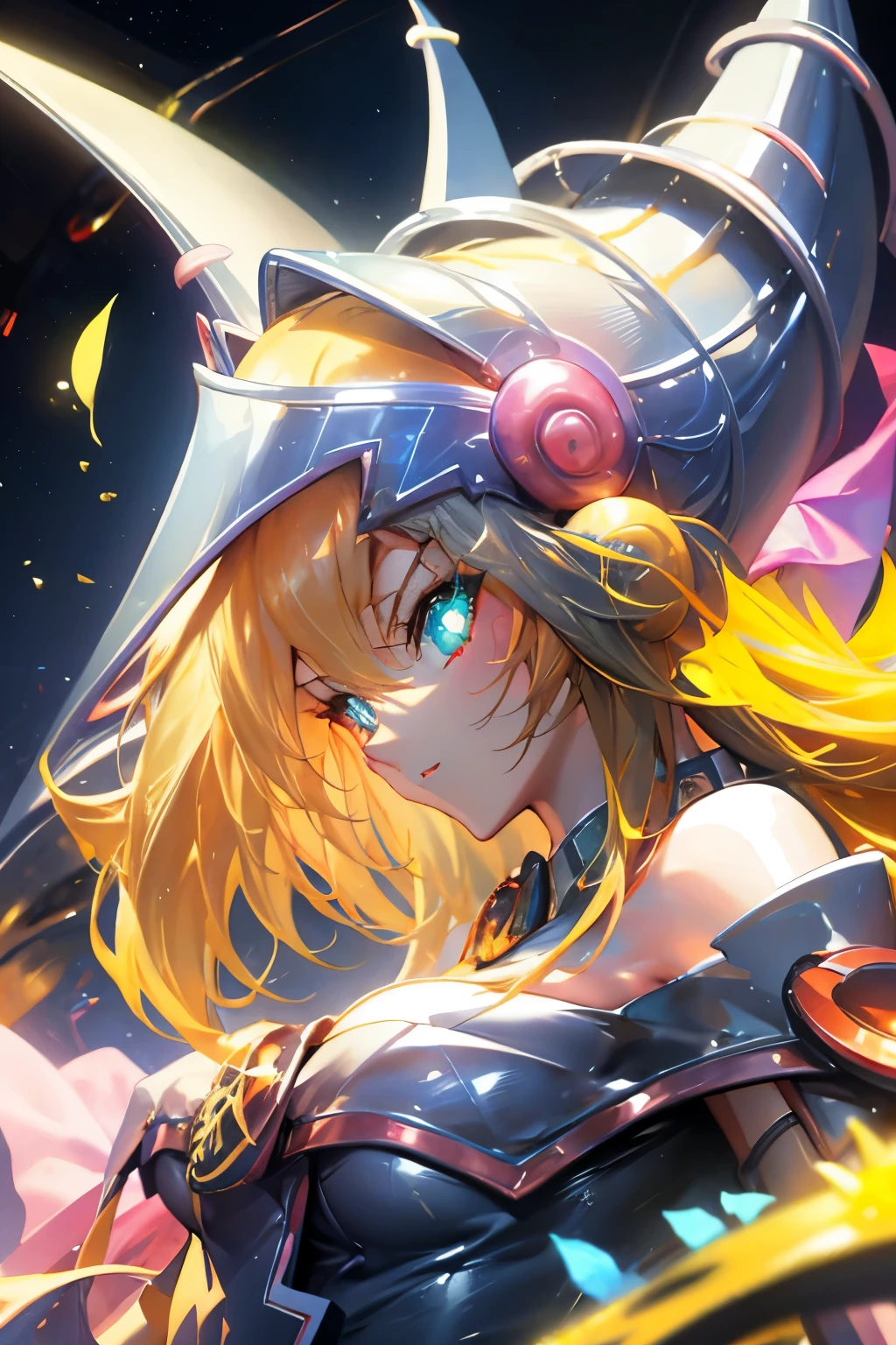 Hatsune Miku disfrazada de dark magician gils.