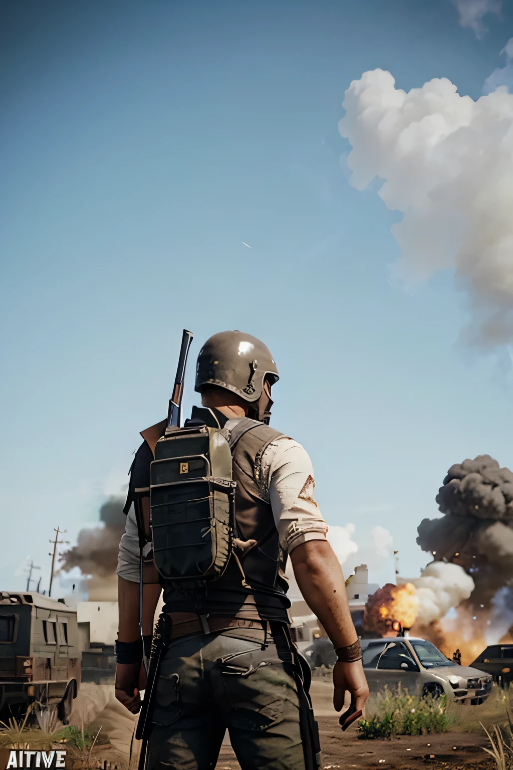 crie uma imagem do boneco do jogo pubg em um mundo atual brasileiro