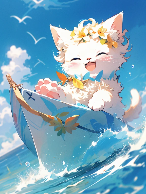 Hay un gato flotando en el agua.,hay burbujas, lindo arte digital detallado, preciosa pintura digital, visual anime de un lindo gato, linda obra de arte detallada, adorable digital art, realistic gato animado, tendencia en artstation pixiv, linda obra de arte, gato animado, arte anime limpio y meticuloso,