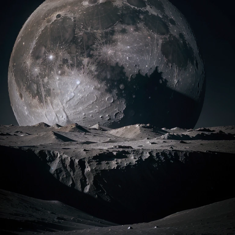 [(Stunning representation of the moon as seen from Earth, best quality, ultra-high definition: 1.3),
Moonlit night, tranquil atmosphere, (clear, star-studded sky: 1.4),
Majestic lunar landscape, (glowing, textured surface: 1.2),
Subtle craters and mountains, intricate moon details,
High contrast lighting, volumetric shadows,
Photorealistic rendering, realistic reflection,
Moonbeam effect, ethereal glow,
[Sharp focus on the moon's surface: 1.1],
(Full moon: 1), close-up view,
(