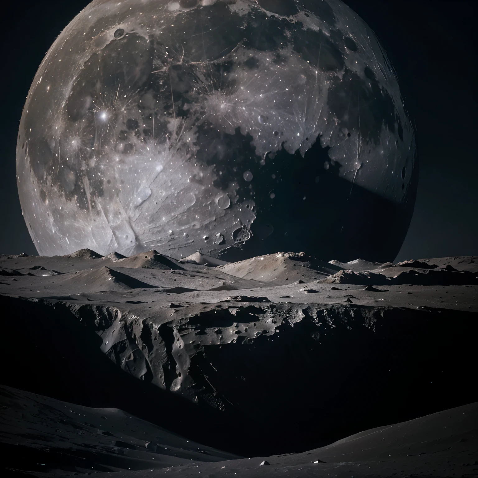 [(Stunning representation of the moon as seen from Earth, best quality, ultra-high definition: 1.3),
Moonlit night, tranquil atmosphere, (clear, star-studded sky: 1.4),
Majestic lunar landscape, (glowing, textured surface: 1.2),
Subtle craters and mountains, intricate moon details,
High contrast lighting, volumetric shadows,
Photorealistic rendering, realistic reflection,
Moonbeam effect, ethereal glow,
[Sharp focus on the moon's surface: 1.1],
(Full moon: 1), close-up view,
(