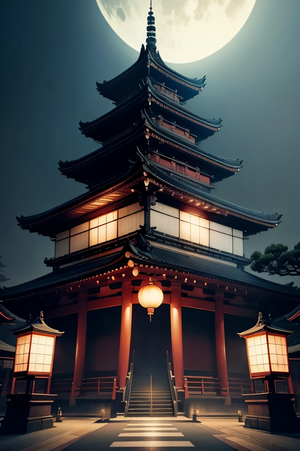 tokyo temple , darkness light, giant temple, japanese jujutsu kaisen
