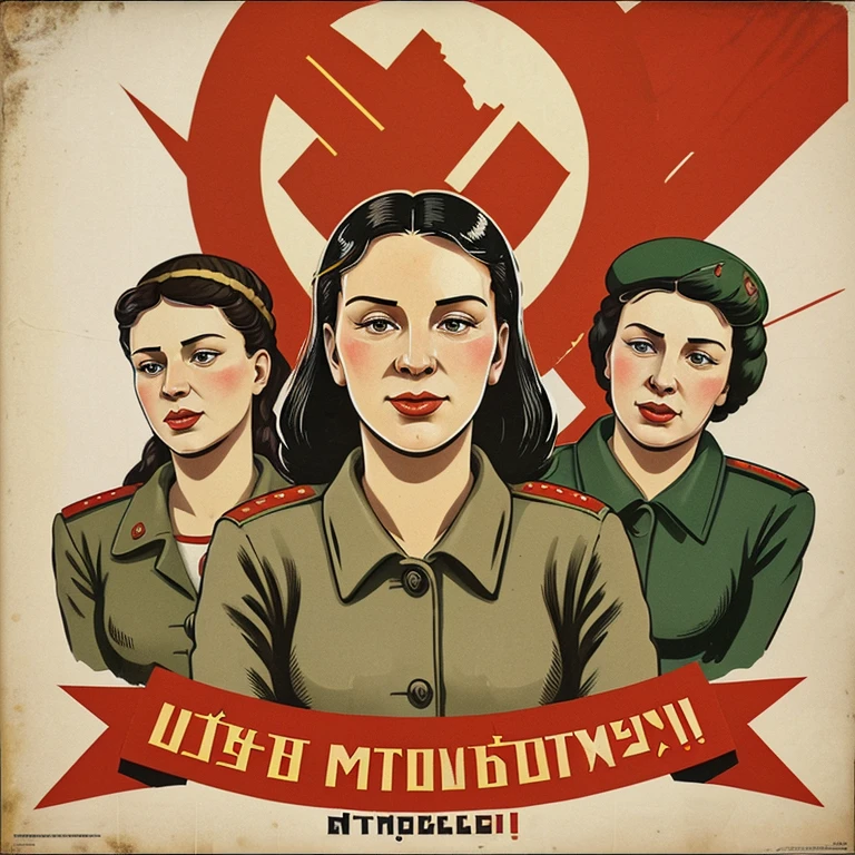 Communist propaganda poster in soviet union