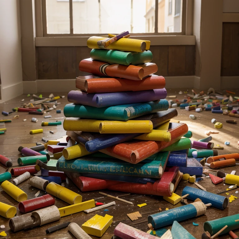 A pile of broken crayons 