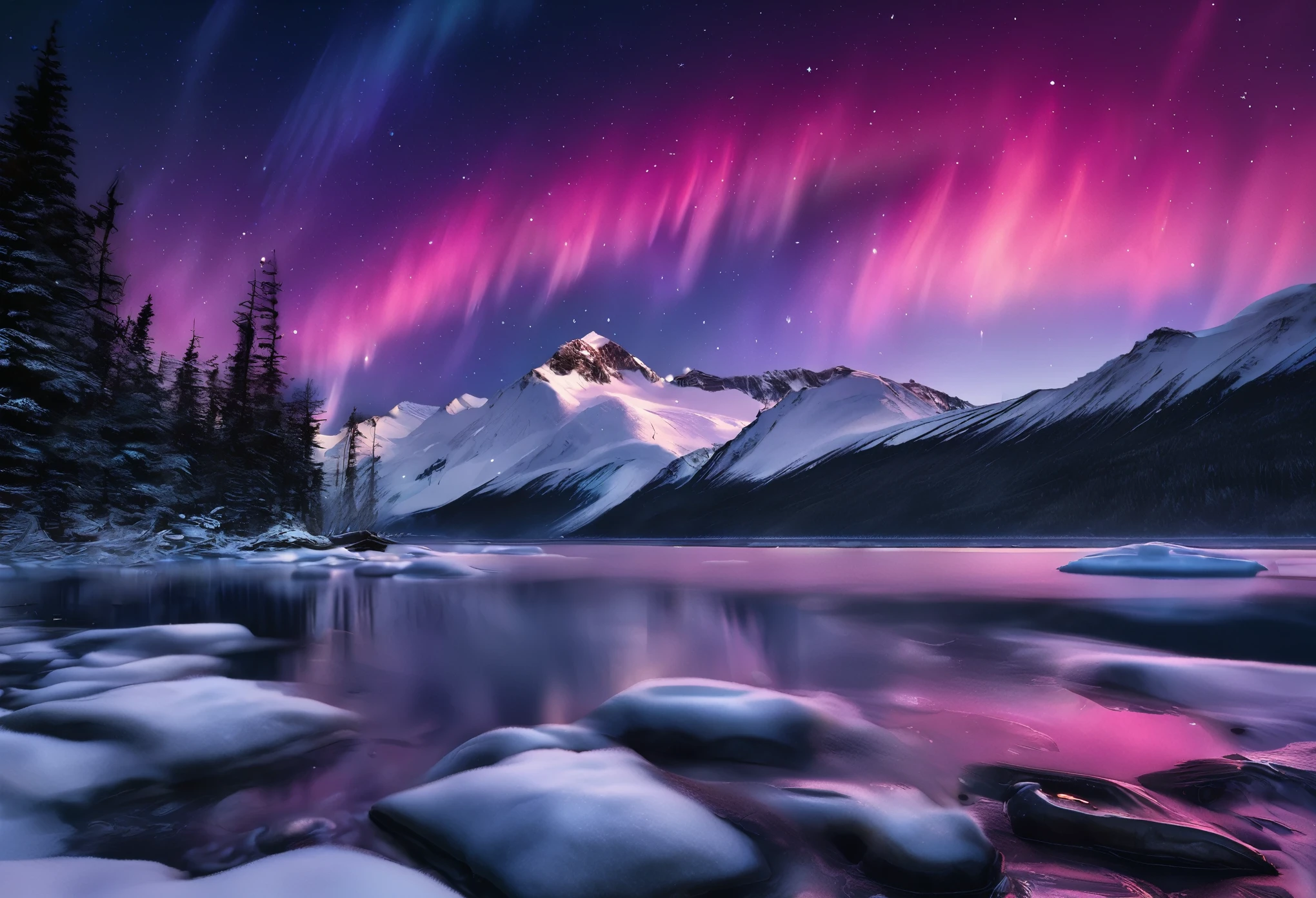 Alaska, aurora, amazing scenery, night view ((best masterpiece, highest quality, 8K))