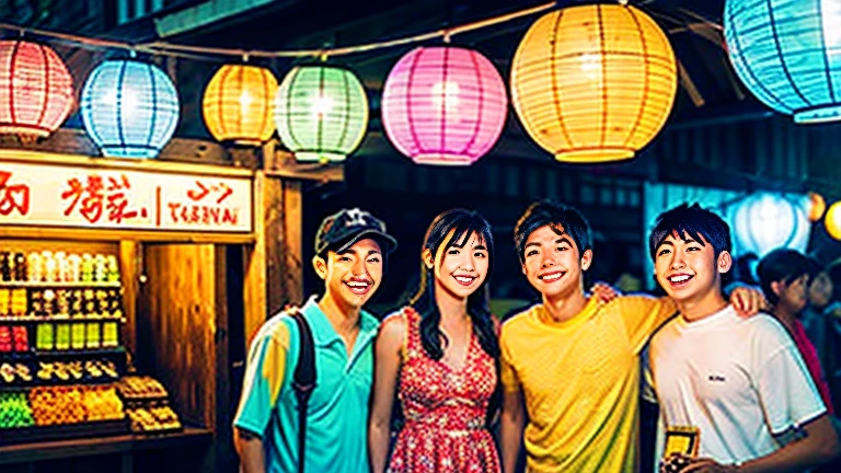 Countryside summer festival、Gion Festival、Opening a store、stall、firework、The kids、Tora-san、Torajiro Kuruma