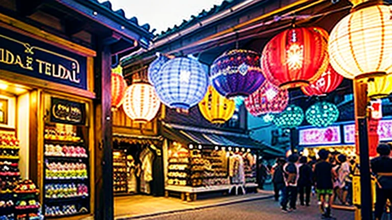 Countryside summer festival、Gion Festival、Opening a store、stall、firework、The kids、