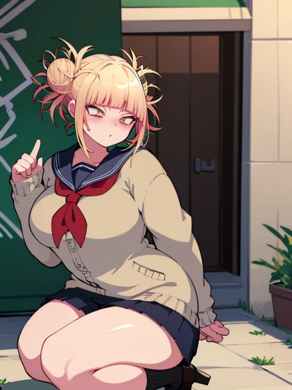 (masterpiece:1.4), highest quality, High resolution, lu1, cyborg, Multicolored Hair, compensate, Exposing shoulders, Black leotard, High leg leotard, (String:1.1), White jacket, Open jacket, belt, Shorts, Cowboy Shot, cyber punk, squat, wall, Abdominal muscles, A woman sitting facing the front , cyber punk, cybercore, Underarm, Bobcut, juicy thighs, Muscular woman, dirty, shiny and bright skin, Smooth surface, Tight body suit, Beautiful Face, Cute face、Plump、Big Breasts, Big Hips, Full Body Shot, Mature mother, Voluptuous thighs, ox, Seductive mature woman, Perfect body, Plus Size Model, Sailor suit, Wearing high heels,Miniskirt Uniform, Chunli