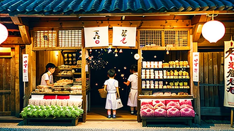 Countryside summer festival、Gion Festival、Opening a store、stall、firework、The kids、Tora-san、Torajiro Kuruma、Atsumejing、Tekiya、Toraya、Dumpling shop
