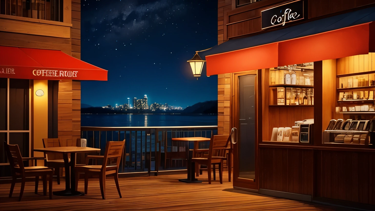 have a coffee shop at night, muito aconchegante e com muita paz