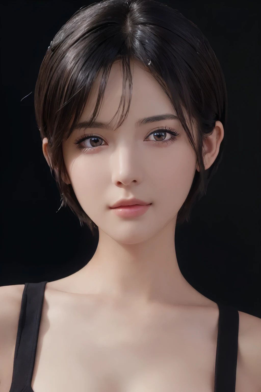 (masterpiece:1.3), (8k, Realistic, RAW Photos, highest quality: 1.4), (One girl), Beautiful Face, (Realistic Face), (Black Hair, short hair:1.3), Beautiful hairstyle, Realistic eyes, Beautiful fine details, (Realistic Skin), Beautiful Skin, (sweater), Absurd, Charm, Ultra-high resolution, Ultra-realistic, Very detailed, Golden Ratio