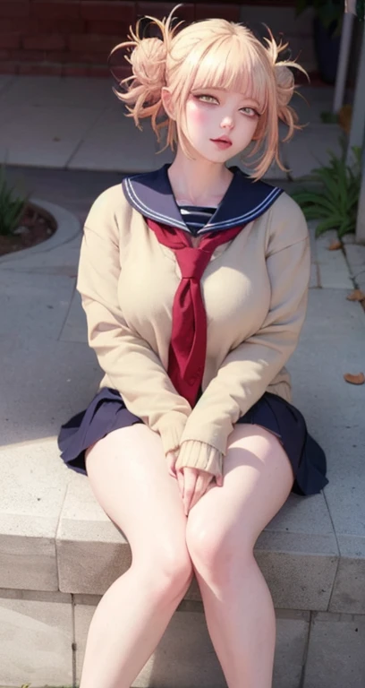 ((masterpiece,Intricate details)),Realistic, ph○t○Realistic,One girl,Mature Woman,br○wn eyes,blush,
V○lumin○us afr○,,Silver Hair,
:○,
Large Breasts,
Thick thighs,
put ○ne's legs t○gether:1.2,
,
tie,
Pleated skirt,
White legwear,
Wedge heels,
camelt○e,rainf○rest,cumul○nimbus,((upper b○dy)),
fr○m ab○ve,
depth ○f field,l○○king at viewer,