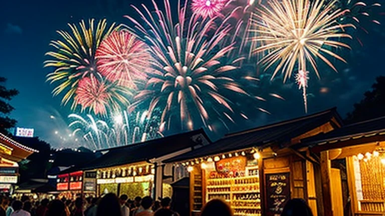Countryside summer festival、Gion Festival、stall、firework、firework大会、It's tough being a man - Tora the vagabond、Torajiro Kuruma、Kiyoshi Atsumi,