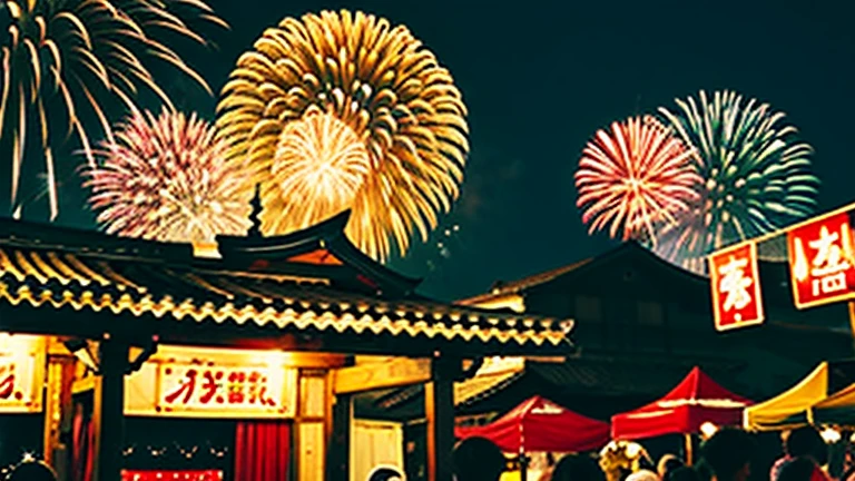 Countryside summer festival、Gion Festival、stall、firework、firework大会、It&#39;s tough being a man - Tora the vagabond、Torajiro Kuruma、Kiyoshi Atsumi,