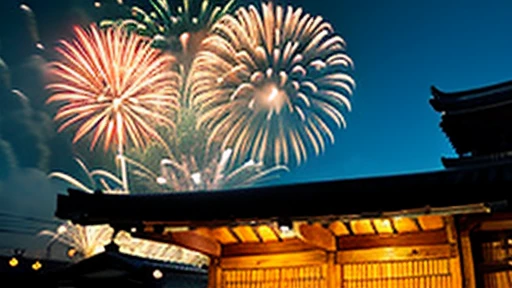 Countryside summer festival、Gion Festival、stall、firework、firework大会、It&#39;s tough being a man - Tora the vagabond、Torajiro Kuruma、Kiyoshi Atsumi,