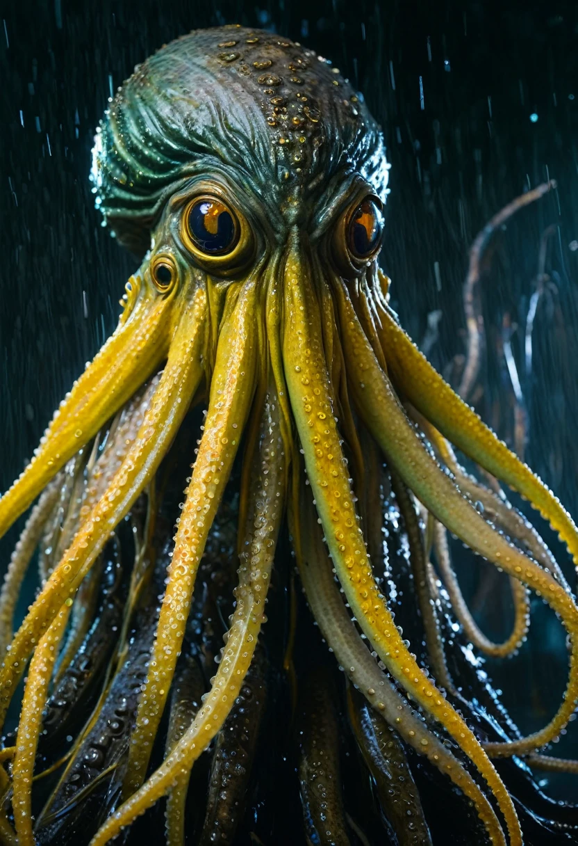 8K, ARTISTIC photogrAphy, best quAlity, mAsterpiece: 1.2), A (potrAit:1.2) witch BLOOD Cthulhu SOLDIER, EYES, WHITE RUST many octopus style tentacles, full body RAW candid cinema, yellow hair, 16mm, color graded portra 400 film, remarkable color, ultra realistic, sad admosphere, dark lighting, oppressive atmosphere, depressive colors, kodak portra 400, photograph,r, Natural Light, Pinhead lighgts, blur reflection, Brush Strokes, Smooth, abstract, Splatter, Oil On Canvas, rainbow colors, fractal isometrics details bioluminescens : a stunning realistic photograph of wet bone structure, 3d render, octane render, intricately detailed, titanium decorative headdress, cinematic, trending on artstation | Isometric | Centered