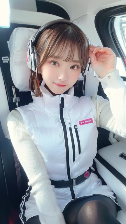 (masterpiece:1.5)、(Realistic:1.5)、(highest quality:1.4、8k、RAW Photos)、
Ultra-high resolution、Professional Lighting、Perfect dynamic composition、Photographed indoors、
Film Grain、chromatic aberration、(Bokeh:1.1)、
Frank、Sophisticated、charm、Ultra-realistic、Attention to detail、Golden Ratio、
(1 girl)、Slender girl、Delicate and charming girl、Cute Woman:1.4、
Serious expression、Looking at the audience、Sculptural installation、Sit on the sofa and relax、
Light brown hair、Shiny Hair、Hairstyle: Ponytail、
real skin、
Shut your mouth.、Beautiful Eyes、double eyelid、Thin arms、、
、Show off your thighs,(astrovest):5,(shiny white log downvest):3,BREAK ((Detailed face, Professional photography)), ((NSFW, zettai ryouiki, 1 girl)), Ultra-high resolution, (Realistic: 1.4), RAW Photos, highest quality, (PhotoRealistic Stick), concentrated, Soft Light, ((30 years old)), ((Japanese)), (( (Young Face))), (surface), (Depth of written boundary), masterpiece, (Realistic),(inside ISS):3, woman, ,astrovest:2,headphone:2,smartwatch,,bangs, ((1 girl)),(black sleeves):2,(black tights):2,inside spacestation,inside spacecraft,,zero gravity,smile,open leg,blush:1.5,hidden hands,neotech