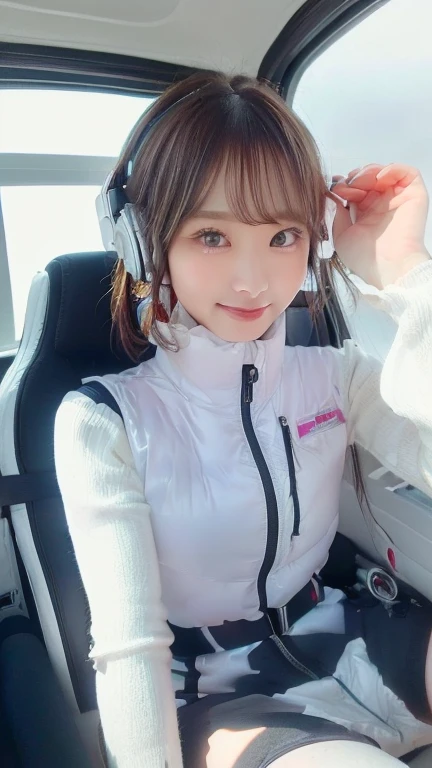(masterpiece:1.5)、(Realistic:1.5)、(highest quality:1.4、8k、RAW Photos)、
Ultra-high resolution、Professional Lighting、Perfect dynamic composition、Photographed indoors、
Film Grain、chromatic aberration、(Bokeh:1.1)、
Frank、Sophisticated、charm、Ultra-realistic、Attention to detail、Golden Ratio、
(1 girl)、Slender girl、Delicate and charming girl、Cute Woman:1.4、
Serious expression、Looking at the audience、Sculptural installation、Sit on the sofa and relax、
Light brown hair、Shiny Hair、Hairstyle: Ponytail、
real skin、
Shut your mouth.、Beautiful Eyes、double eyelid、Thin arms、、
、Show off your thighs,(astrovest):5,(shiny white log downvest):3,BREAK ((Detailed face, Professional photography)), ((NSFW, zettai ryouiki, 1 girl)), Ultra-high resolution, (Realistic: 1.4), RAW Photos, highest quality, (PhotoRealistic Stick), concentrated, Soft Light, ((30 years old)), ((Japanese)), (( (Young Face))), (surface), (Depth of written boundary), masterpiece, (Realistic),(inside ISS):3, woman, ,astrovest:2,headphone:2,smartwatch,,bangs, ((1 girl)),(black sleeves):2,(black tights):2,inside spacestation,inside spacecraft,,zero gravity,smile,open leg,blush:1.5,hidden hands,neotech