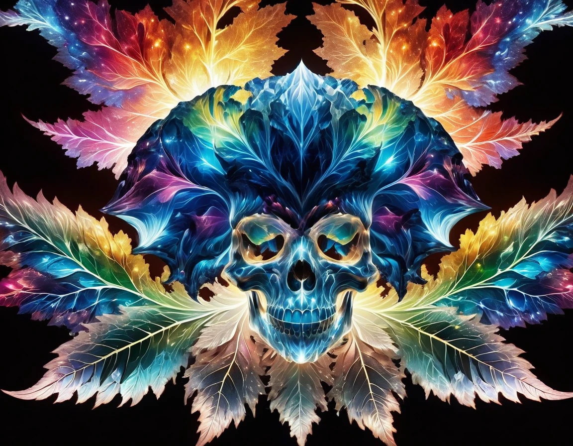 (best quality,highres,realistic:1.37),detailed,piece of art:1.2,colorful glass skull,shimmering explosion,projected dreamlike dust,stunning detailed features,fragile structure,ground impact,mesmerizing shattered fragments,brilliant colors,reflections,translucent glass textures,vivid dream-like projections,splashes of vibrant light,iridescent hues,ethereal essence,delicate beauty,dynamic motion,object's weightlessness,crystalline surfaces,gleaming highlights,rainbow spectrum glass,captivating presence,sparkling shards flowing,magical transformation,narrative of disintegration,floating glass fragments,interplay of light,rich visual experience,transitory moment,drama of impact,exquisite craftsmanship,illusion of movement,luminous particles,dreamy atmosphere,fragmented reality,lush palette,controlled chaos,mesmerizing grandeur,emotional impact,complex composition.