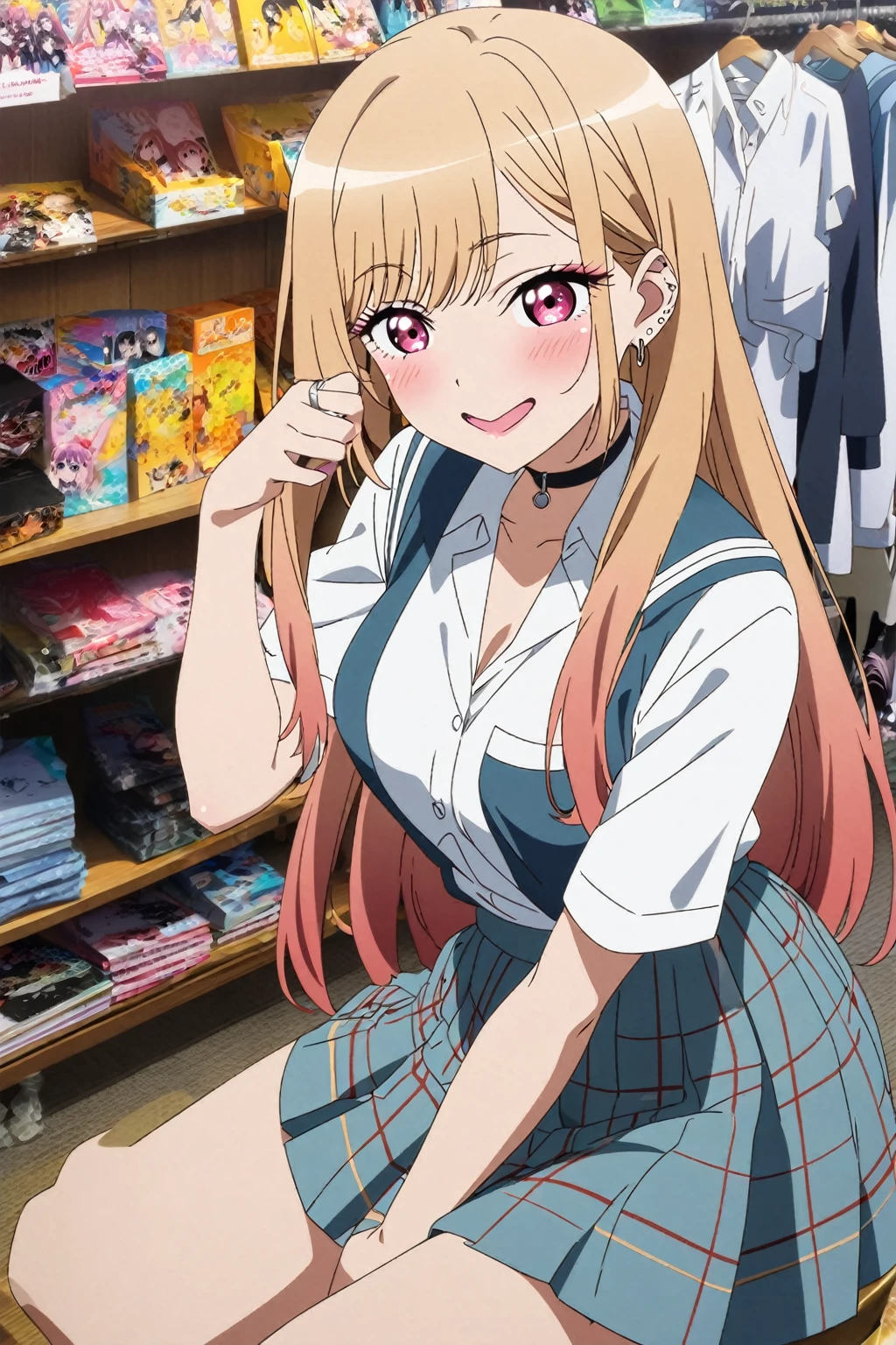 1girl, kitagawa marin, sono bisque doll wa koi wo suru, school girl uniform, white shirt, a famous comic market in Japan, many cosplayers, various cosplays, anime artwork, anime style, key visual, vibrant, studio anime, highly detailed, masterpiece, best quality, very aesthetic, absurdres