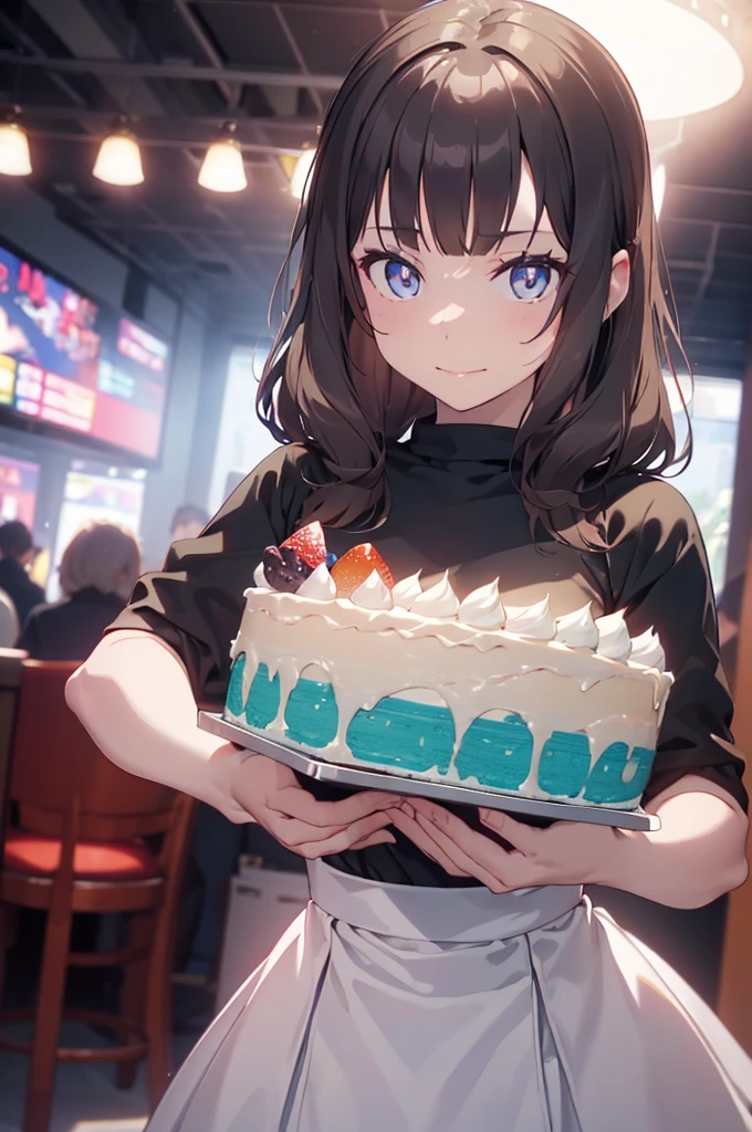(looking down on the audience:1.3),(from side:0.9), ((Face)), (Close-Up:0.4), ((looking at viewer, holding a cake)),highest quality、(real、photorealistic:1.4),(ultra high resolution, 8K RAW photo, clear focus), best qualtiy, natural lighting, field depth, (Bright pupils, detailed beautiful eyes, high detailed face), Red lip, (tight focus:1.2, from below), sexy posing, seductive weak smiling, Looking at Viewer,