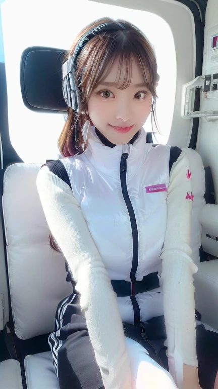 (masterpiece:1.5)、(Realistic:1.5)、(highest quality:1.4、8k、RAW Photos)、
Ultra-high resolution、Professional Lighting、Perfect dynamic composition、Photographed indoors、
Film Grain、chromatic aberration、(Bokeh:1.1)、
Frank、Sophisticated、charm、Ultra-realistic、Attention to detail、Golden Ratio、
(1 girl)、Slender girl、Delicate and charming girl、Cute Woman:1.4、
Serious expression、Looking at the audience、Sculptural installation、Sit on the sofa and relax、
Light brown hair、Shiny Hair、Hairstyle: Ponytail、
real skin、
Shut your mouth.、Beautiful Eyes、double eyelid、Thin arms、、
、Show off your thighs,(astrovest):5,(shiny white log downvest):3,BREAK ((Detailed face, Professional photography)), ((NSFW, zettai ryouiki, 1 girl)), Ultra-high resolution, (Realistic: 1.4), RAW Photos, highest quality, (PhotoRealistic Stick), concentrated, Soft Light, ((30 years old)), ((Japanese)), (( (Young Face))), (surface), (Depth of written boundary), masterpiece, (Realistic),(inside ISS):3, woman, ,astrovest:2,headphone:2,smartwatch,,bangs, ((1 girl)),(black sleeves):2,(black tights):2,inside spacestation,inside spacecraft,,zero gravity,smile,open leg,blush:1.5,hidden hands,neotech