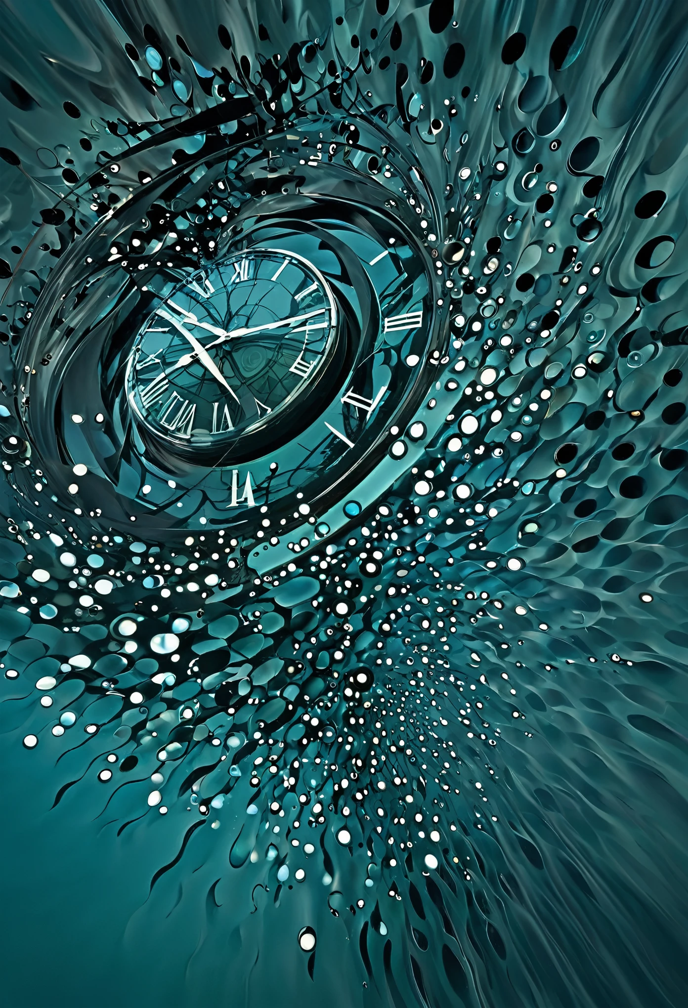 In a surreal dreamscape, clocks melt and warp, echoing the fluidity of time itself.