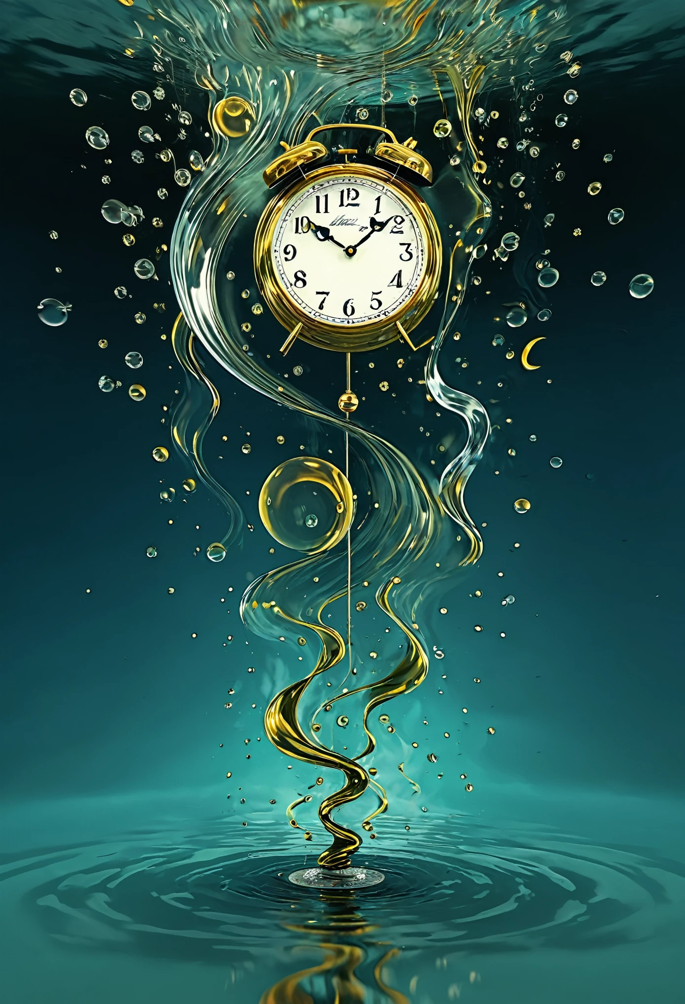 In a surreal dreamscape, clocks melt and warp, echoing the fluidity of time itself.