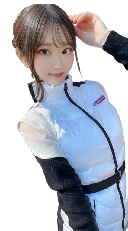 An innocent 20-year-old girl、((White tank top, Dramatic Pose)),smile,BREAK (Spacecraft control room background):2,、BREAK RAW Photos, (8k、highest quality、masterpiece:1.2)、(Intricate details:1.4)、(Photorealistic:1.4)、Octane Rendering、Complex 3D rendering with ultra-detail, Studio Soft Light, Rim Light, Vivid details, Super Detail, Realistic skin texture, Detailed aspect, Beautiful details in the eyes, Highly detailed CG Unity 16k wallpaper, compensate, (Detailed Background:1.2), Glowing Skin, whole body、(astrovest):2,(black long sleeves):5,((Standing with hands behind back、Leaning forward、Angle from above))