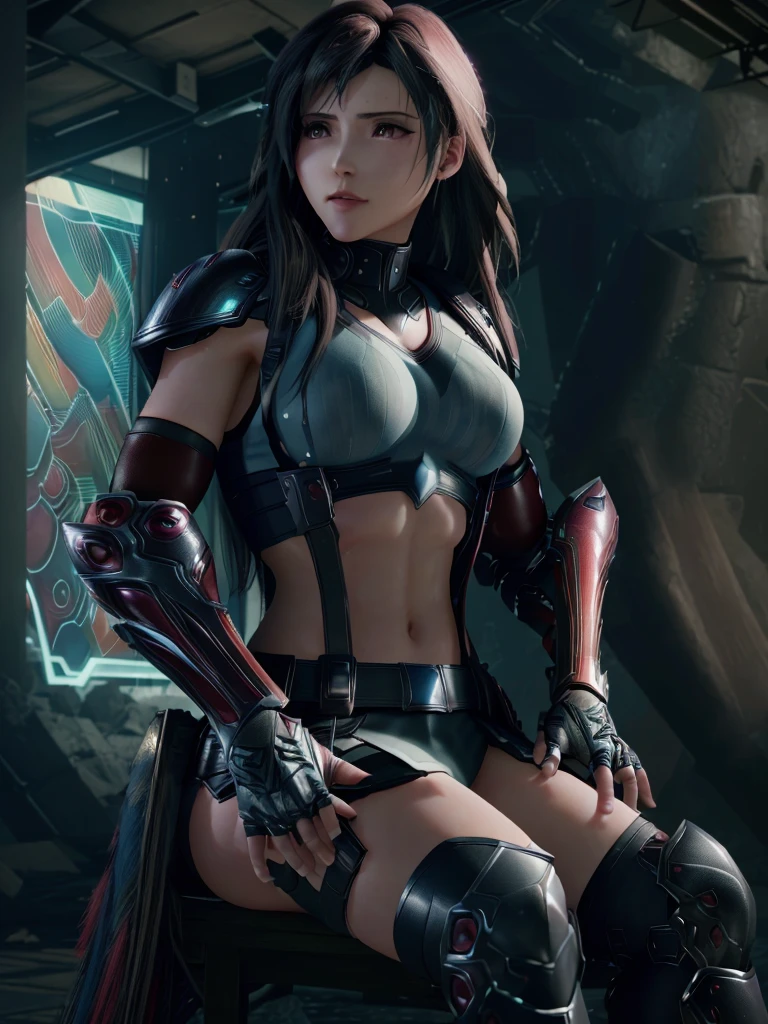 Armor Warriors, A lively city, (Inspired by the Avengers), Armor Suit, sit down, (8k, RAW Photos, Realistic: 1, 25), (Lots of lip gloss, Lots of eyelashes, Better Quality, Ultra-high resolution, Depth of written boundary, chromatic aberration, Broadlight, Colnatural, Vision (1:2)
