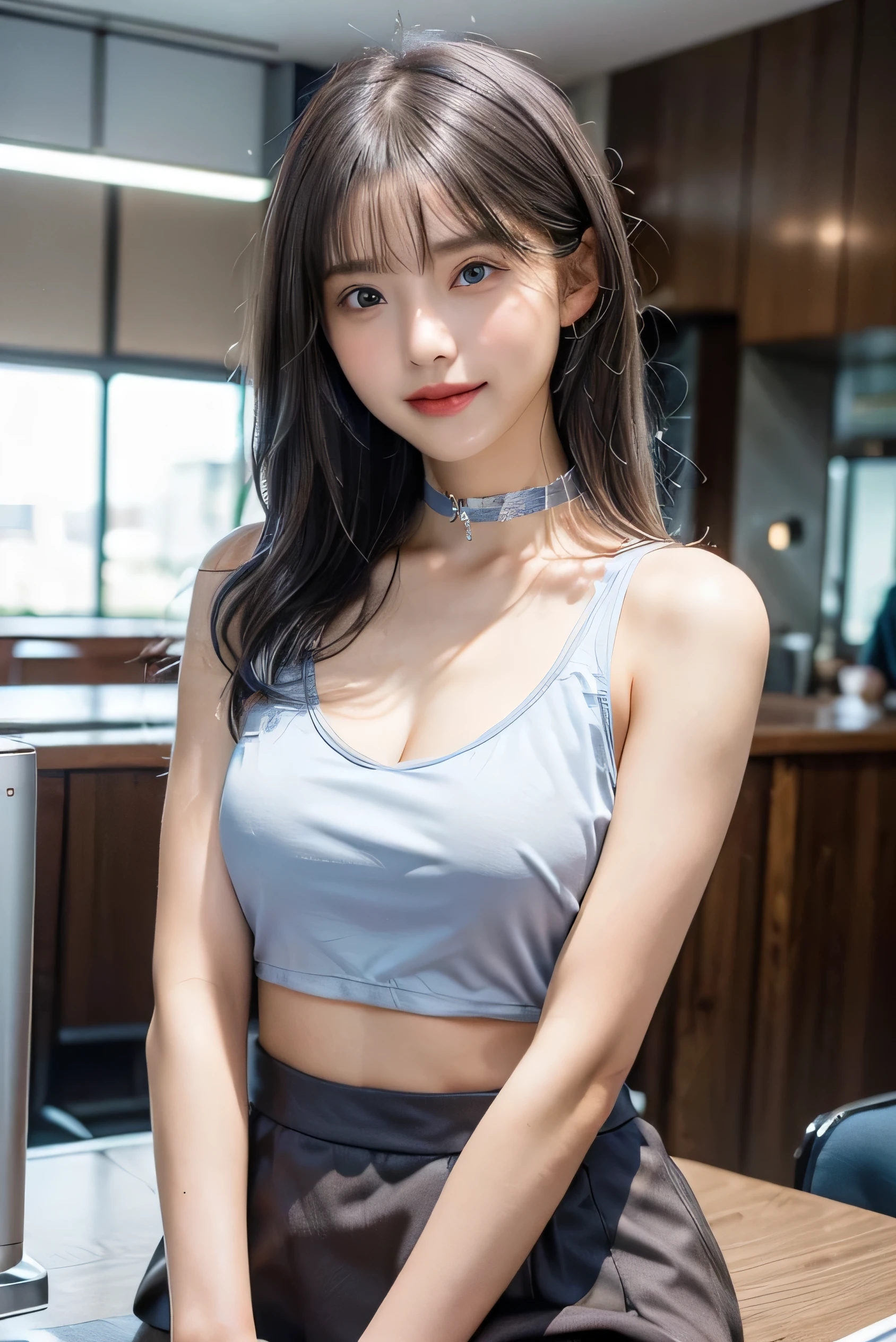 (Photorealistic:1.8, highest quality:1.8,8K masterpiece:1.8,High resolution,Mastepiece:1.8,RAW Photos,Cinematic lighting),No split screen、morning、maid Cafe、(A female clerk welcoming customers:1.5)、(Soryu Asuka Langley)、View from the front、
(Completely naked、choker、Medium chest、Tennis Clothing、mini skirt、Wide open chest、Beautiful thighs、Plump nipples)、
(Beautiful, shining red, blue, white, brown and silver hair:1.5)、Sparkling Blue Eyes、Fine Lines、greet、Smile、holding a coffee cup