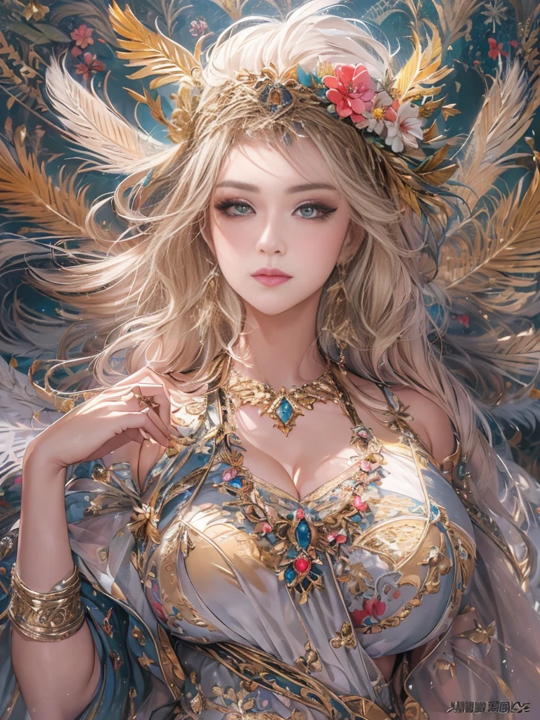 美しいアニメの女神がPeeをしている,(masterpiece, Highest quality, Highest quality, Official Art, beautifully、aesthetic:1.2), (One person), Very detailed,{{{Urinating}}}, (Fractal Art:1.3), colorful, Most detailed, Perfect Face, whole body, High resolution, (pray:1.3), (White cloak, golden lines:1.2), (((Sweaty,Sweat pours down,Beautiful sweaty armpits,Slimy and shiny armpits,Mature women showing off their armpits))),(((Sweaty,Sweat pours down,She has her legs spread and is exposing her crotch,Emphasis on the crotch,beautiful pussy line,Pee,Beautiful wet pussy))),Impressive visuals, (Dynamic stripes, Light trail:1.2), Vibrant colors,Saggy breasts, Huge breasts,Cleavage,Hair parted in the middle,Long Hair,Blonde,Mature Woman,Fairy Wings,Floral Hair Ornament,colorfulな光沢がある美しい刺繍のレオタード