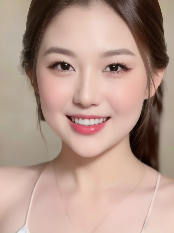(realistic、masterpiece、Best Quality、8K、highres、high resolution:1.3)、1 girl、smile, Huge breasts、white bikini、pale white skin、looking at viewers、super fine face and eyes、long hair、indoor、 upper body、