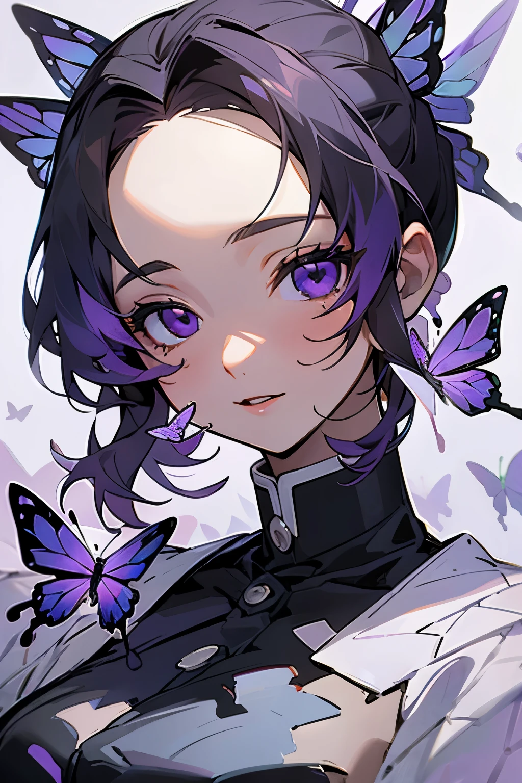 Tolerate, High resolution, masterpiece, cute, Purple butterfly