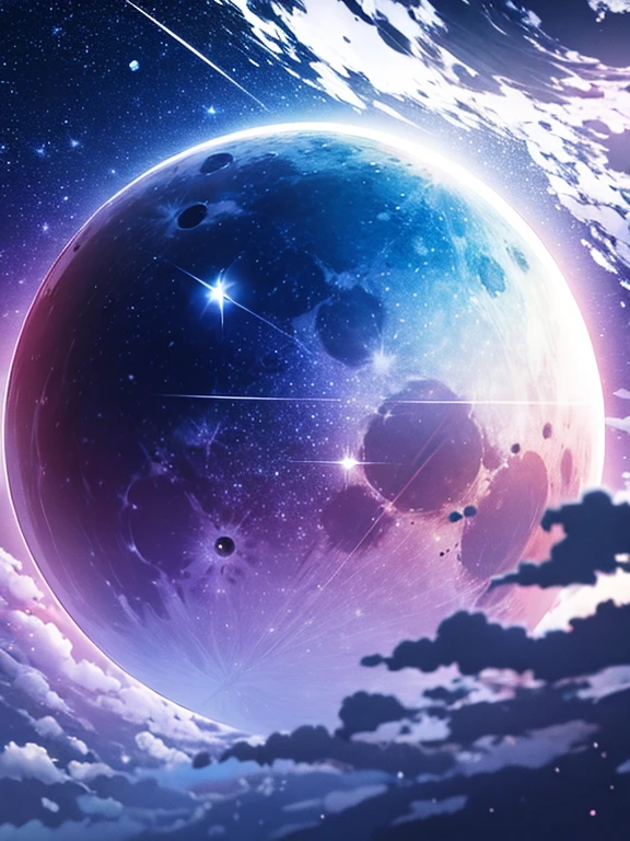 Full blood moon,Beautiful starry sky