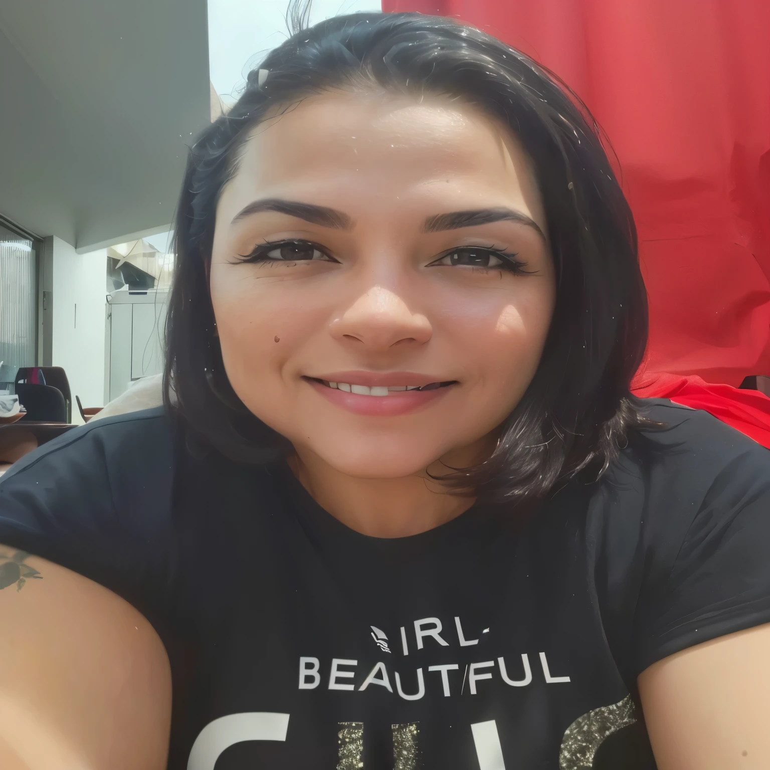 there is a woman sitting at a table with a plate of food, mulher de 30 anos, Mulher de 3 0 anos, mulheres de 40 anos, foto frontal, Alanis Guillen, 3 Brazilian mother of 5 years, (38 anos), 38 anos, powder Nándor Katona, imagem de perfil, 4 5 eles